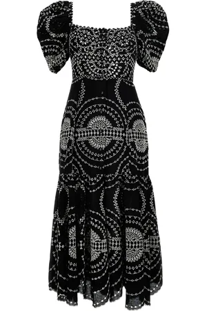 CHARO RUIZ IBIZA Puff-sleeve embroidered dress