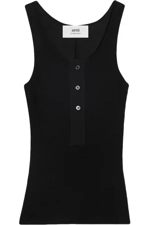 Ami Ribbed cotton tank top