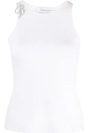BLUMARINE Brooch-detail tank top