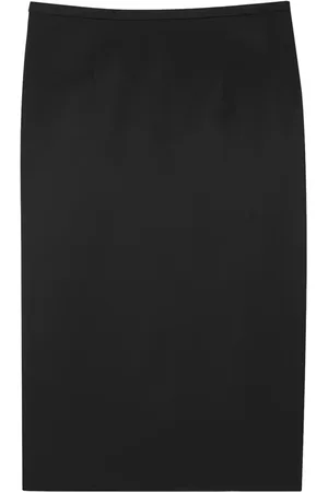 Saint Laurent Satin midi pencil skirt