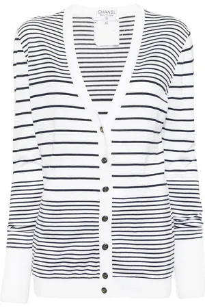 CHANEL 1990-2000s striped cardigan