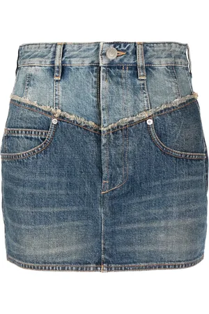 Isabel Marant Two-tone panelled denim miniskirt