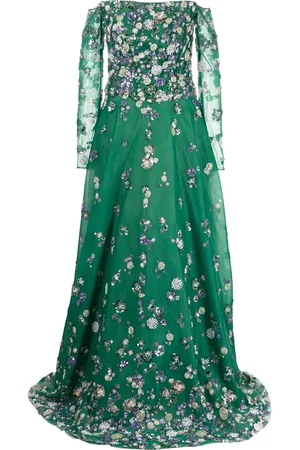 Saiid Kobeisy Beaded off-shoulder tulle dress