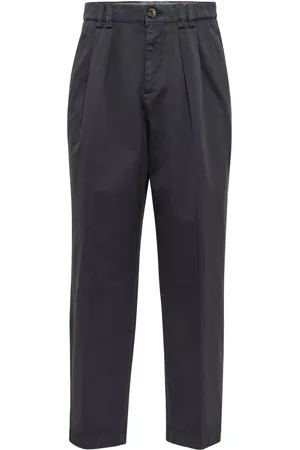 Brunello Cucinelli Pleated cotton trousers