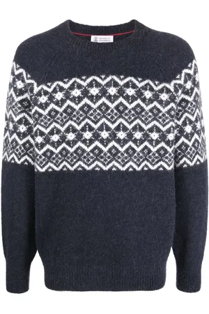 Brunello Cucinelli Intarsia-knit wool-blend jumper