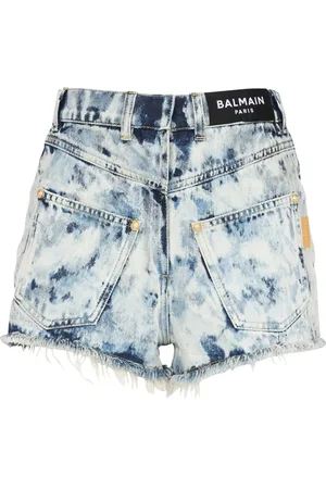 Balmain Bleached denim mini shorts