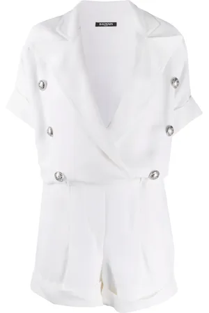 Balmain Peak-lapel short playsuit