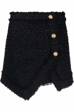 Balmain Textured-tweed mini skirt