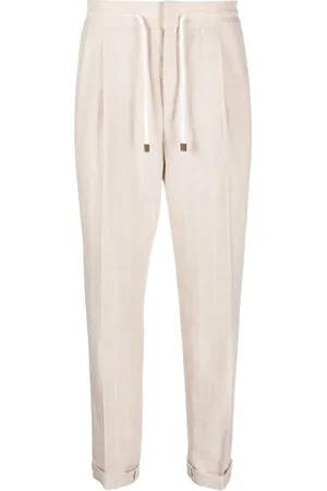Brunello Cucinelli Pinstripe drawstring-waist trousers