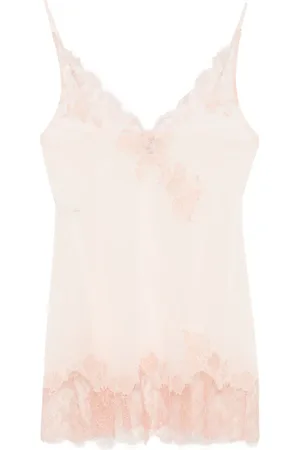 CARINE GILSON Caudry-lace silk nightdress