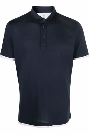 Brunello Cucinelli Mens Polo Shirt In Ocean