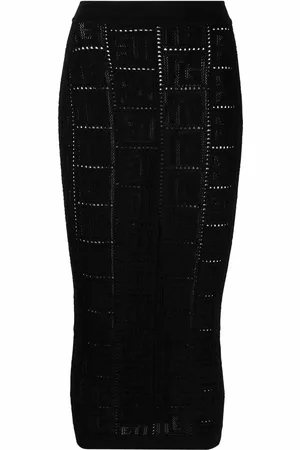 Balmain Perforated monogram skirt