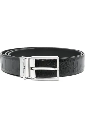 Emporio Armani Embossed-crocodile leather belt