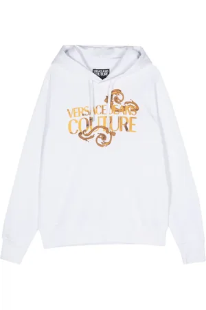 VERSACE Logo-print cotton hoodie
