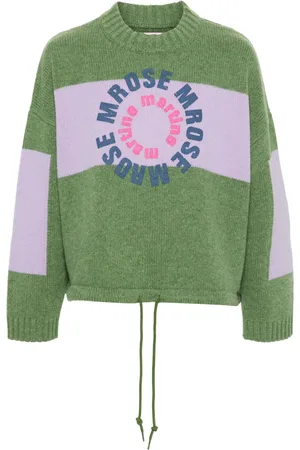 MARTINE ROSE Logo-print intarsia-knit sweater