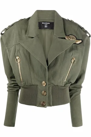 Balmain Patch detail cropped jacket