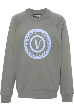 VERSACE Logo-print cotton sweatshirt