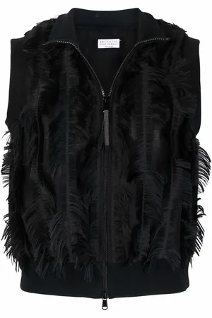 Brunello Cucinelli Fringed-effect gilet