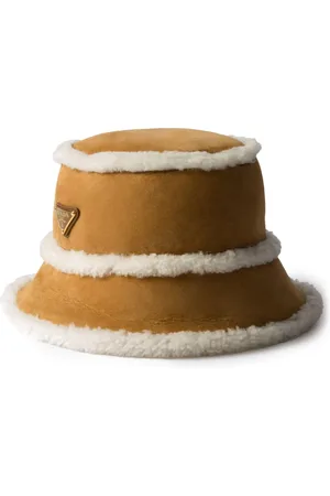 Prada Suede shearling bucket hat