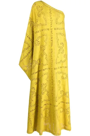 VALENTINO GARAVANI One-shoulder sheer-lace long dress