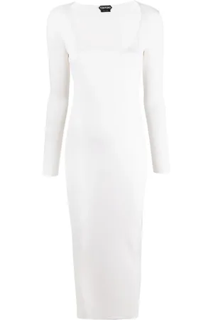 Tom Ford Scoop-neck cashmere-silk midi dress