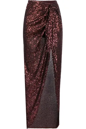 Balmain Sequined tie-front midi skirt