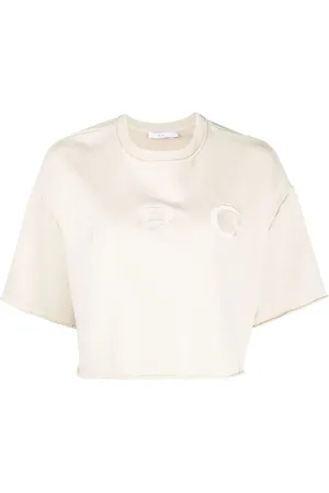 IRO Embroidered-logo cropped T-shirt