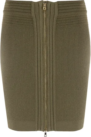 Balmain Knitted zipped mini skirt