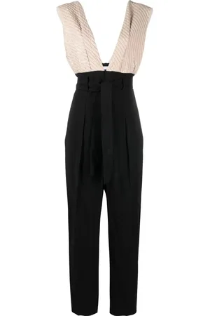 Brunello Cucinelli V-neck belted jumpsuit
