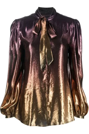 Roberto Cavalli Metallic ombr?? long-sleeved blouse
