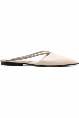 Brunello Cucinelli Monili-embellished leather mules