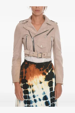 AMIRI Suede cropped biker jacket