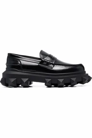 VALENTINO GARAVANI Trackstud leather loafers