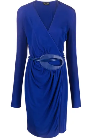 Tom Ford Long-sleeved belted wrap dress