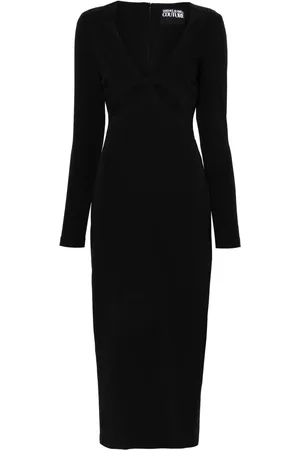 VERSACE Cut-out crepe midi dress