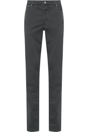 Brunello Cucinelli Logo-embroidered straight-leg trousers