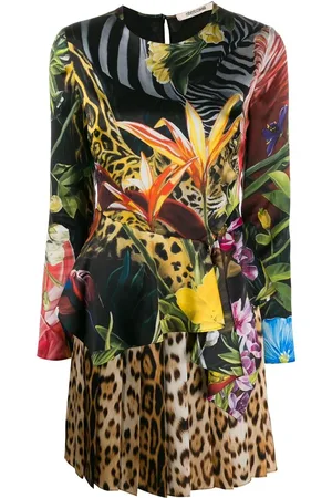 Roberto Cavalli Paradise Found print satin dress