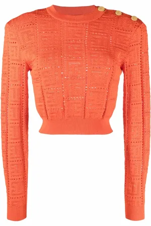 Balmain Maxi monogram cropped jumper