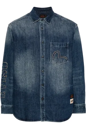 Evisu Appliqu??-detail denim shirt