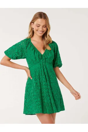 Forever New Iris Lace Mini Dress In Green