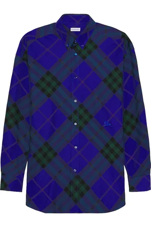 Burberry Long Sleeve Check Pattern Shirt in - Blue. Size L (also in S).
