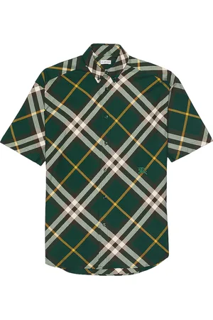 Burberry Short Sleeve Check Pattern Shirt in - Green. Size M (also in ).
