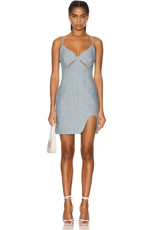 ET OCHS Kelly Denim Cutout Mini Dress in - Denim-Light. Size 0 (also in ).