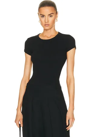 ENZA COSTA Pointelle Knit Cap Sleeve Crew Top in - . Size L (also in M, S, XL, XS).