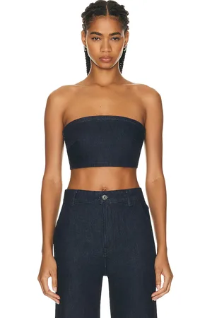 GRLFRND Lilah Denim Tube Top in - Black. Size XL (also in ).