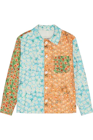 SIEDRES Drew Patchwork Denim Jacket in - Orange,Blue. Size M (also in ).
