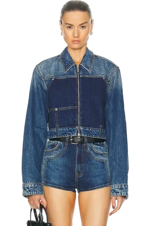 GRLFRND Avery Two Tone Utility Jacket in - Blue. Size XS (also in ).