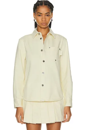 Bottega Veneta Long Sleeve Button Up Top in - Yellow. Size 34 (also in 36).