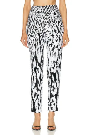 Ila Nas Zebra Sequin Trouser in - Black,White. Size 36 (also in 38).