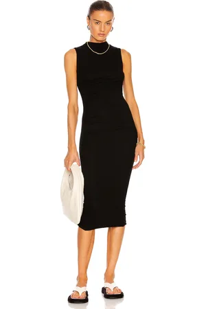 ENZA COSTA Silk Rib Sleeveless Twist Midi Dress in - . Size L (also in M, S, XL, XS).